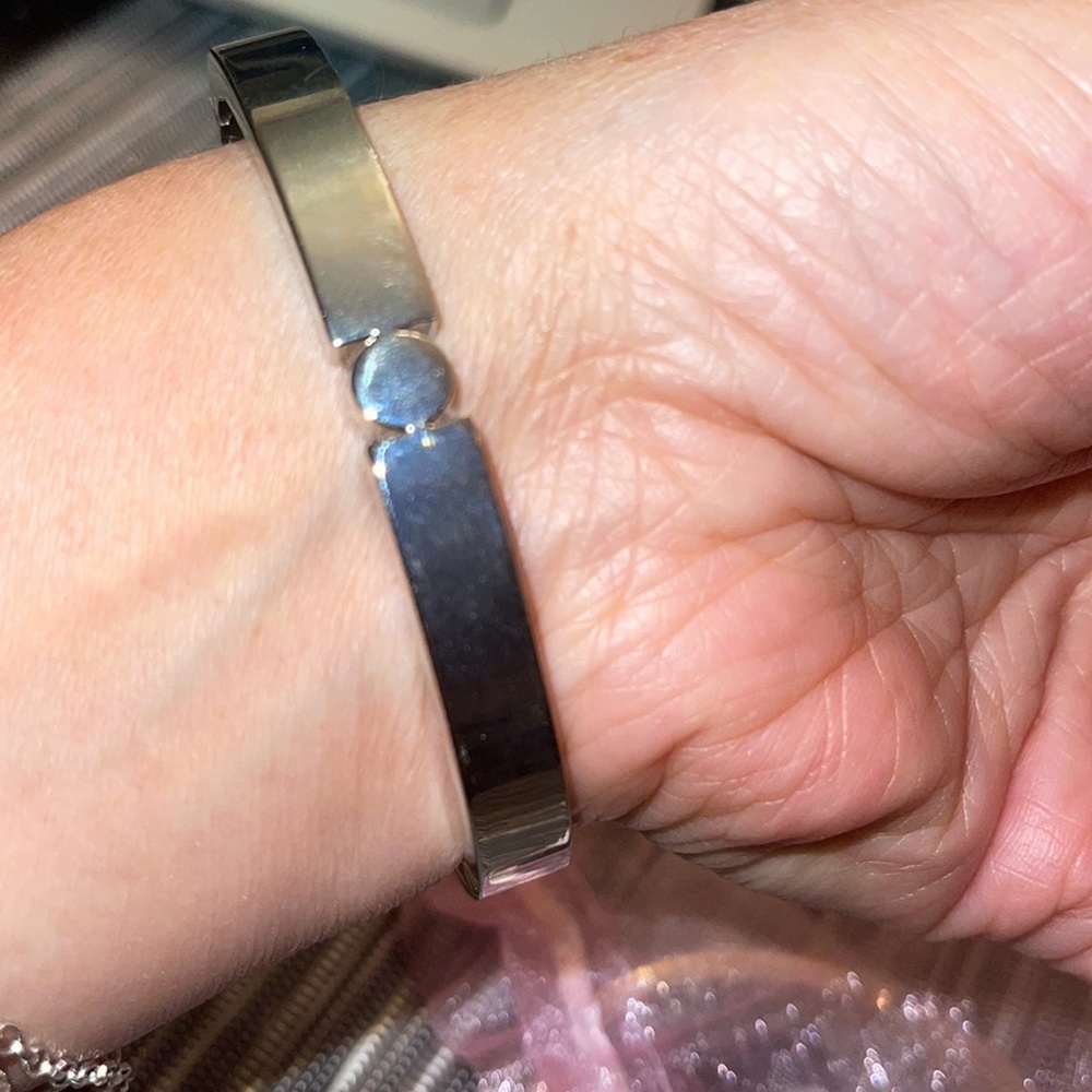 Express Silver Rhinestone Bangle Bracelet - Picture 5 of 6